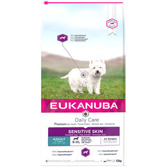 Kuivtoit koertele Eukanuba Daily Care Adult Sensitive Skin, 12 kg цена и информация | Сухой корм для собак | kaup24.ee