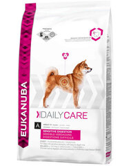 Kuivtoit koertele Eukanuba Daily Care Adult Sensitive Digestion kanalihaga, 12.5 kg hind ja info | Kuivtoit koertele | kaup24.ee