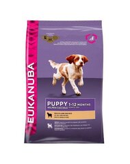 Eukanuba DOG PUPPY & JUNIOR LMBRC 2.5КГ для всех пород до 12 мес. с ягненком и рисом цена и информация | Сухой корм для собак | kaup24.ee