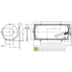 Kombineeritud boiler Dražice OKCV 200 l, horisontaalne hind ja info | DRAZICE Sanitaartehnika, remont, küte | kaup24.ee