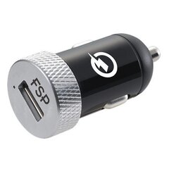 Fortron USB автомобильное зарядное устройство, DC 12-24V, BLACK/SILVER Fortron цена и информация | Зарядные устройства для телефонов | kaup24.ee