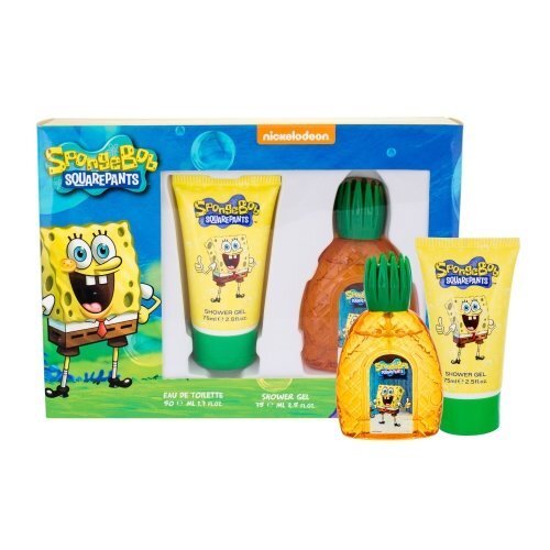 Komplekt SpongeBob Squarepants SpongeBob: EDT lastele 50 ml + dušigeel 75 ml цена и информация | Laste parfüümid | kaup24.ee