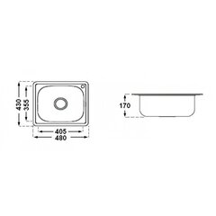 Стальная раковина 604 (отверстие справа) цена и информация | Раковины на кухню | kaup24.ee