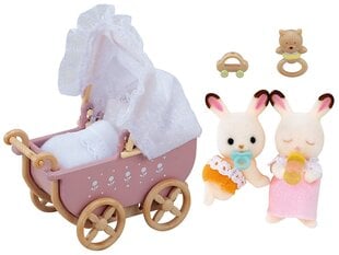 SYLVANIAN FAMILIES Šokolaadijänese kaksikud ja vanker цена и информация | Игрушки для девочек | kaup24.ee