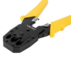 Ethernet Crimper 4/6/8P RJ45/RJ14/RJ12/RJ9 Deli Tools EDL2468 (yellow) цена и информация | Ящики для инструментов, держатели | kaup24.ee