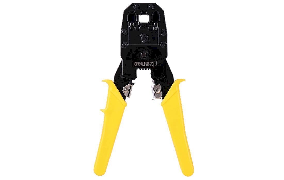 Ethernet Crimper 4/6/8P RJ45/RJ14/RJ12/RJ9 Deli Tools EDL2468 (yellow) цена и информация | Tööriistakastid, tööriistahoidjad | kaup24.ee