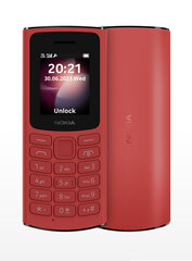 Nokia 105 4G Dual-SIM, punane kaina ir informacija | Telefonid | kaup24.ee