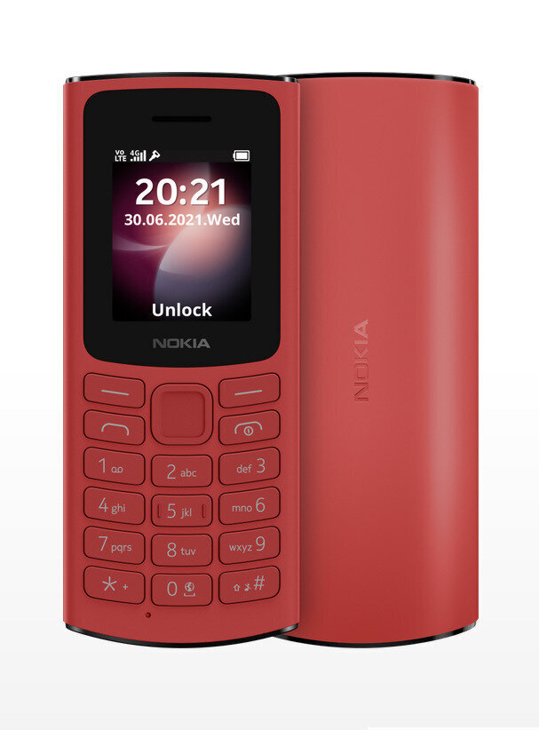 Nokia 105 4G Dual-SIM, punane цена и информация | Telefonid | kaup24.ee