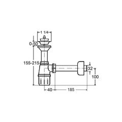 Sifoon ventiiliga Viega 103 927, 1,1/4x32 mm цена и информация | Сифоны | kaup24.ee