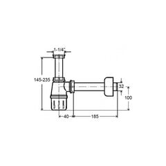 Sifoon ilma ventiilita Viega 108 694, 1,1 / 4x32 mm hind ja info | Sifoonid | kaup24.ee