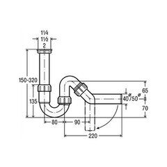 Sifoon Viega 104 634, 1,1/2x40 mm цена и информация | Сифоны | kaup24.ee