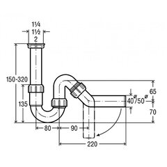 Sifoon Viega 102 821, 1,1 / 2x50 mm hind ja info | Sifoonid | kaup24.ee