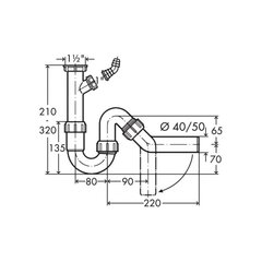 Sifoon ühendusega Viega 101 206, 1,1 / 2x50 mm hind ja info | Viega Sanitaartehnika, remont, küte | kaup24.ee