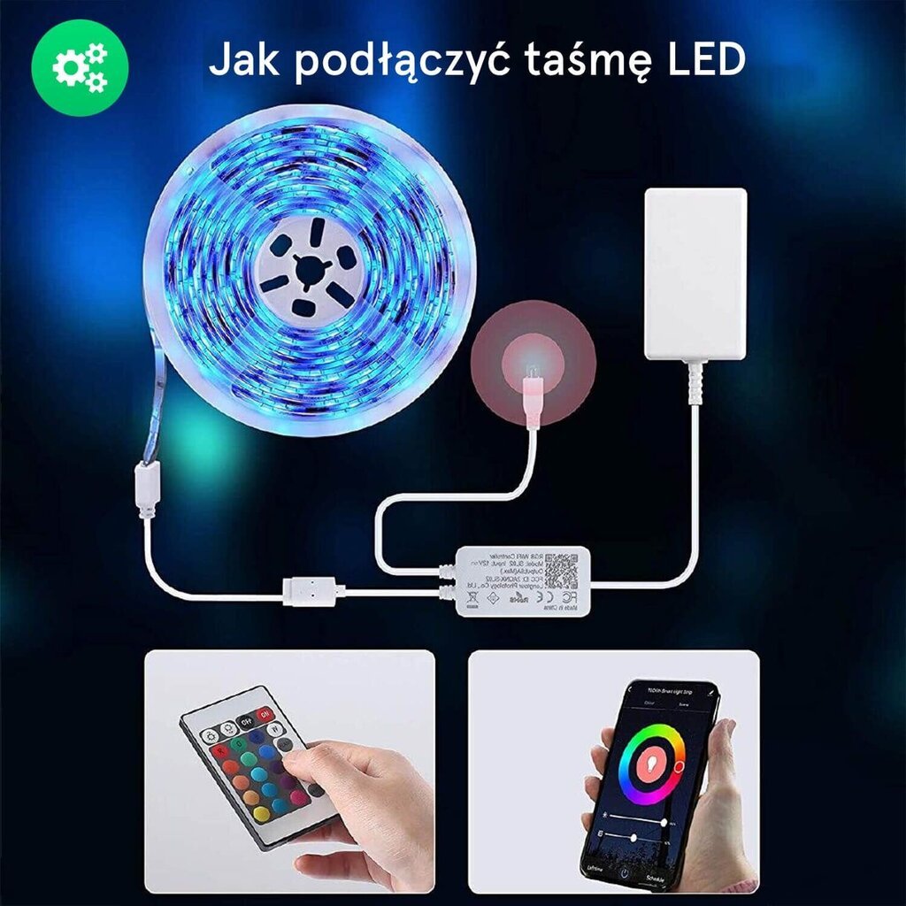 LED Smart Лента NOUS F1 RGB set WiFi 12V 5m 5050led + пульт 24 кнопки +  адаптер 12V 2A (Alexa, Google) цена | kaup24.ee