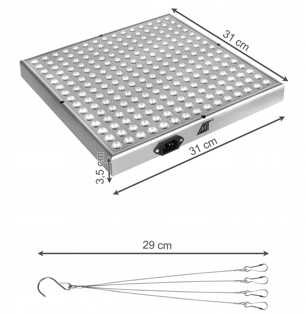 LED taimekasvatuspaneel 225 dioodid 36W цена и информация | Nutipotid ja taimelambid | kaup24.ee