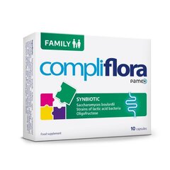 COMPLI FLORA FAMILY +, порошок, 10 пакетиков цена и информация | Витамины, пищевые добавки, препараты для хорошего самочувствия | kaup24.ee