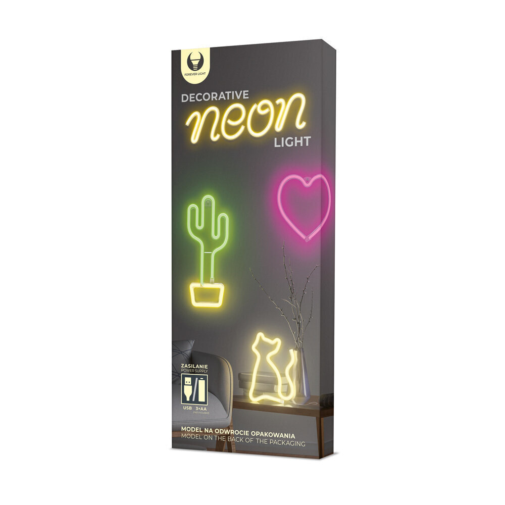 LED Neoon lamp VALK punane aku/USB hind ja info | Seinavalgustid | kaup24.ee