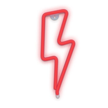 LED неоновая лампа МОЛНИЯ красная батарея/USB цена и информация | Настенные светильники | kaup24.ee