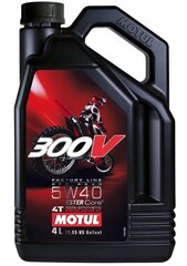 Sünteetiline 4-taktiliste mootorrataste õli võidusõiduks Motul 300V, 4T, 5W40, 4 l hind ja info | Eriotstarbelised määrdeõlid ja -vedelikud | kaup24.ee