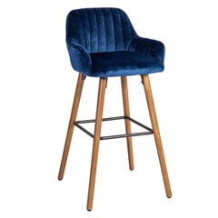 Барный стул ARIEL 48x52xH97 см, сиденье и спинка: ткань, цвет: синий, ножки из бука цена и информация | Стулья для кухни и столовой | kaup24.ee