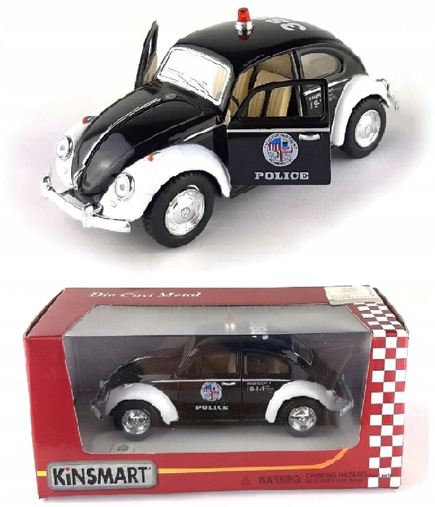 Metallist politseimudel Volkswagen Classical Beetle (Politsei) 1:32, 1785 hind ja info | Poiste mänguasjad | kaup24.ee