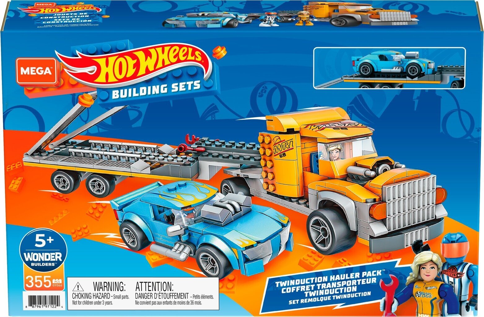 Treileri ja sportauto ehituskomplekt Mega® Hot Wheels® GYG66 цена и информация | Poiste mänguasjad | kaup24.ee