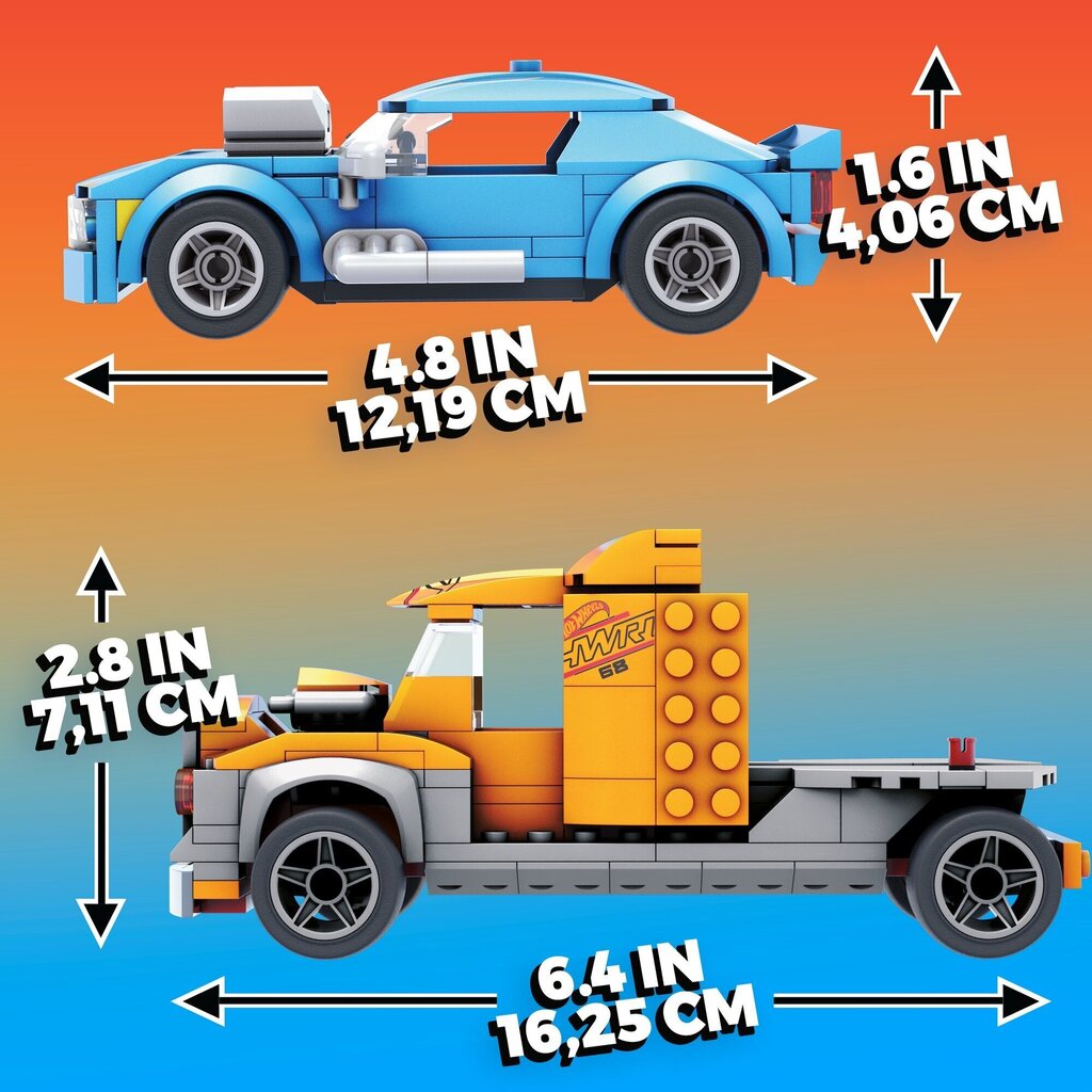 Treileri ja sportauto ehituskomplekt Mega® Hot Wheels® GYG66 цена и информация | Poiste mänguasjad | kaup24.ee