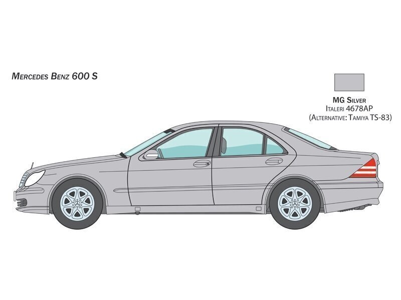 Italeri - Mercedes Benz 600S, 1/24, 3638 цена и информация | Klotsid ja konstruktorid | kaup24.ee