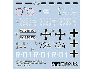 Tamiya - West German tank M47 Patton, Scale:1/35, 37028 hind ja info | Klotsid ja konstruktorid | kaup24.ee