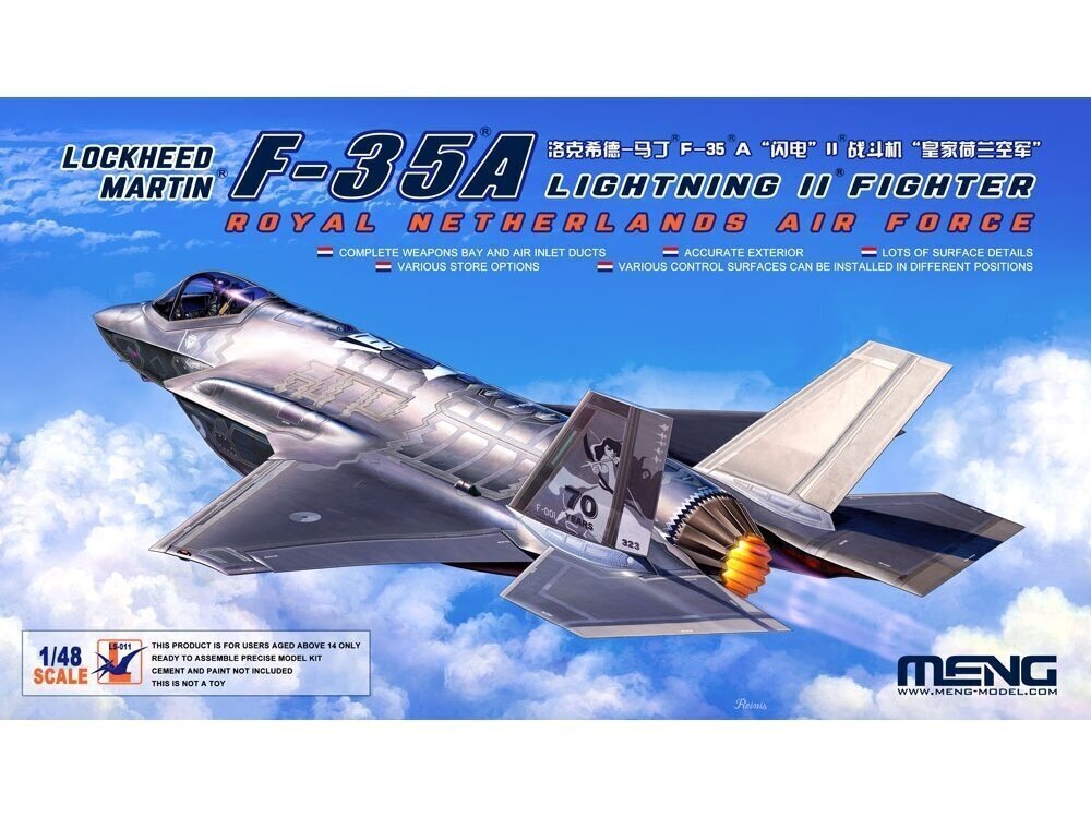 Meng Model - Lockheed Martin F-35A Lightning II Royal Netherlands Air Force, 1/48, LS-011 цена и информация | Klotsid ja konstruktorid | kaup24.ee