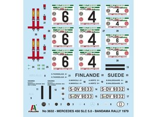 Italeri - Mercedes-Benz 450SLC Rallye Bandama 1979, 1/24, 3632 цена и информация | Конструкторы и кубики | kaup24.ee