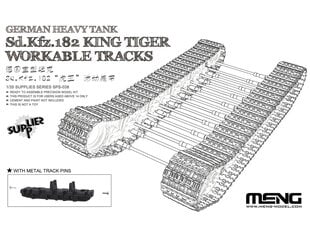 Модель Meng - немецкий тяжелый танк Sd.Kfz.182 «King Tiger», рабочие гусеницы, 1/35, SPS-038 цена и информация | Конструкторы и кубики | kaup24.ee
