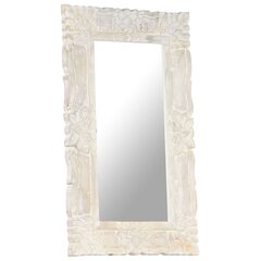 vidaXL, peegel, valge, 80 x 50 cm, mangopuit цена и информация | Зеркала | kaup24.ee