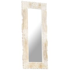vidaXL, peegel, valge, 110 x 50 cm, mangopuit цена и информация | Подвесные зеркала | kaup24.ee