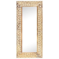 vidaXL, käsitsi nikerdatud peegel, 110x50x2,6 cm, mangopuit hind ja info | Peeglid | kaup24.ee