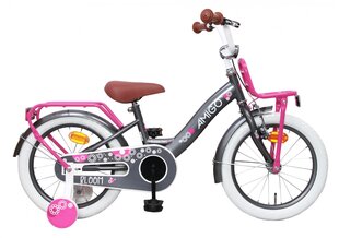Laste jalgratas Amigo Bloom, 16'', 24 cm, hall/roosa hind ja info | Jalgrattad | kaup24.ee