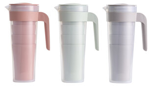 Joogikann 1,4l + 4 klaasi Day (3-eri värvi plastik) цена и информация | Стаканы, фужеры, кувшины | kaup24.ee