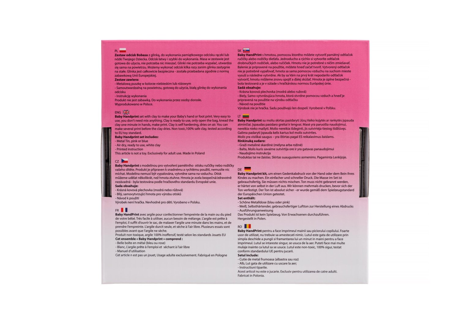 Lapse käe- ja jalajälgede tegemise komplekt Baby HandPrint, roosa цена и информация | Imikute käe- ja jalajäljendid | kaup24.ee