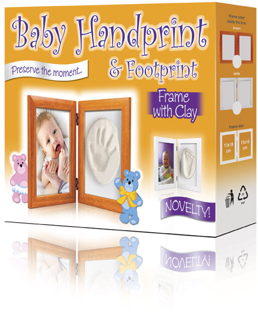 Lapse käe- või jalajälje tegemise komplekt Baby HandPrint, pruun цена и информация | Imikute käe- ja jalajäljendid | kaup24.ee