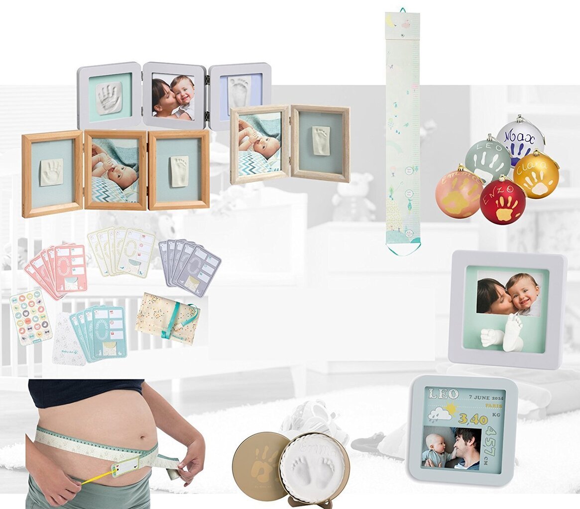 Baby Art Double Print Frame My baby Touch komplekts mazuļa pēdiņu/rociņu nospieduma izveidošanai, stormy цена и информация | Imikute käe- ja jalajäljendid | kaup24.ee