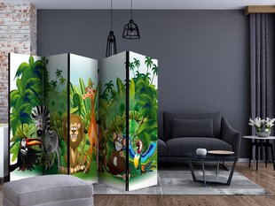 Ширма - Животные джунглей - [Перегородки для комнат] цена и информация | Мобильные стенки | kaup24.ee