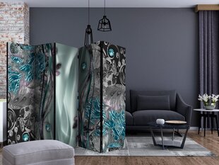 Ruumijaotur - Floral Curtain (Turquoise) II [Room Dividers] hind ja info | Sirmid ja vaheseinad | kaup24.ee