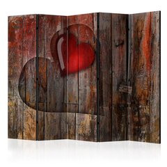 Ширма Сердце на деревянном фоне [Перегородки для комнат] цена и информация | Мобильные стенки | kaup24.ee