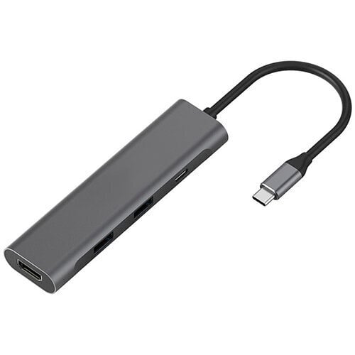 Adapter USB Type-C - 2 x USB 3.0, Type-C PD, HDMI hind ja info | USB jagajad, adapterid | kaup24.ee