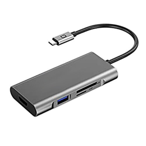 Adapter USB Type-C - 3 x USB 3.0, Type-C PD, HDMI, SD, TF hind ja info | USB jagajad, adapterid | kaup24.ee
