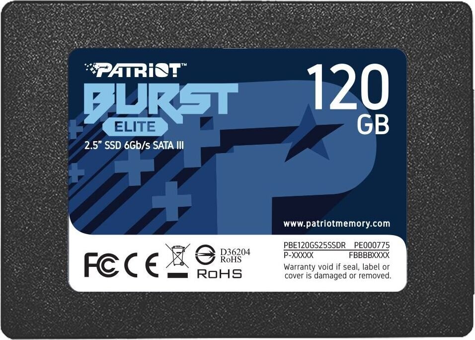 Patriot PBE120GS25SSDR hind ja info | Sisemised kõvakettad (HDD, SSD, Hybrid) | kaup24.ee