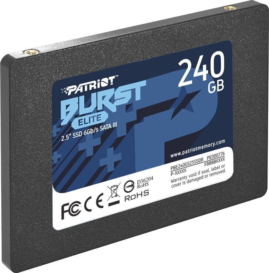 Patriot PBE240GS25SSDR hind ja info | Sisemised kõvakettad (HDD, SSD, Hybrid) | kaup24.ee