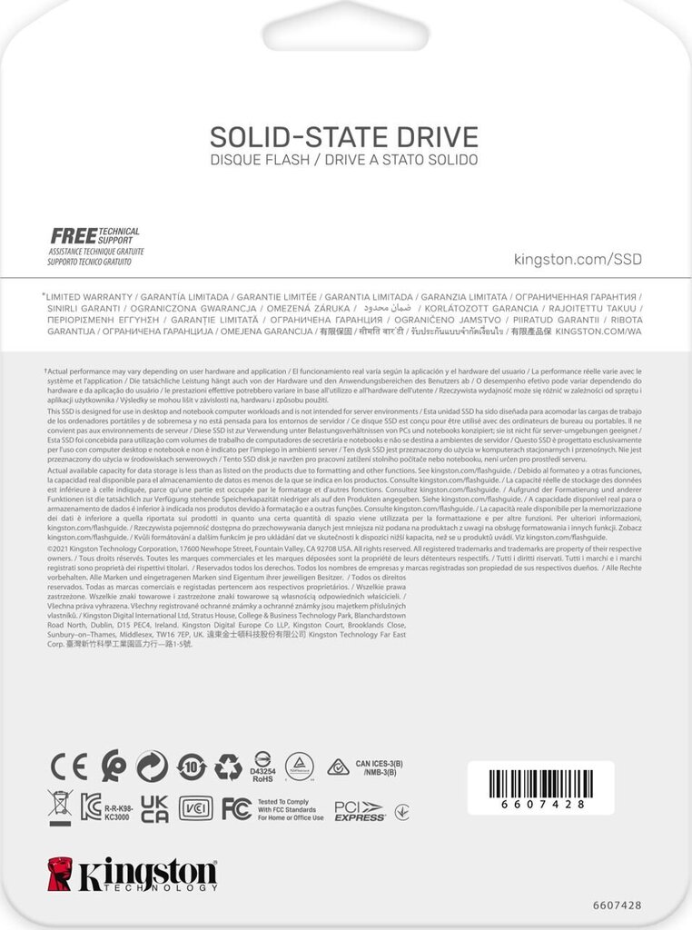 SSD|KINGSTON|KC3000|4TB|M.2|PCIE|NVMe|3D TLC|Kirjutuskiirus 7000 MBait/s|Lugemiskiirus 7000 MBait/s|3,5 mm|MTBF 1800000 tundi|SKC3000D/4096G цена и информация | Sisemised kõvakettad (HDD, SSD, Hybrid) | kaup24.ee