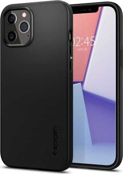 Spigen 107480, telefonile iPhone 12, iPhone 12 Pro, must hind ja info | Telefoni kaaned, ümbrised | kaup24.ee