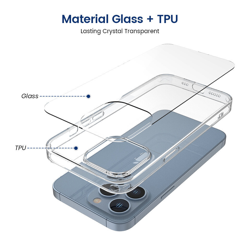 Telefoniümbris Matte Crystal Skyfall Glass case (integrated tempered glass) Soundberry Apple iPhone 12 valge hind ja info | Telefoni kaaned, ümbrised | kaup24.ee